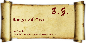 Banga Zóra névjegykártya